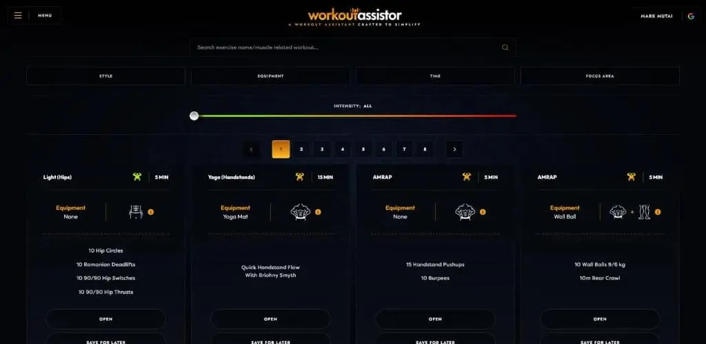 Workout Assistor (Workout Curator v2)